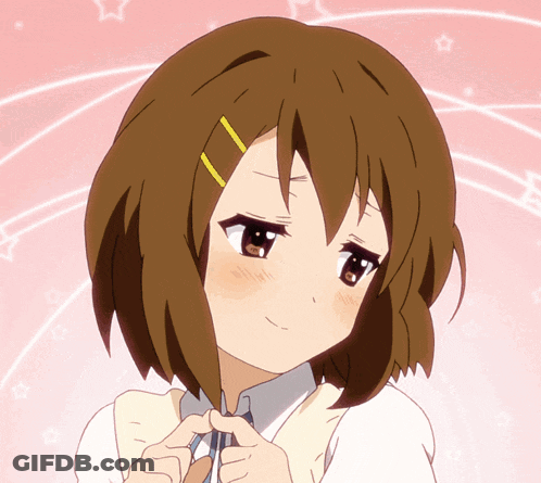 Girl With Brown Hair And Yellow Stripe GIF