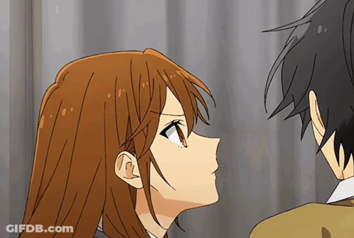 Girl With Brown Hair Looking Up GIF
