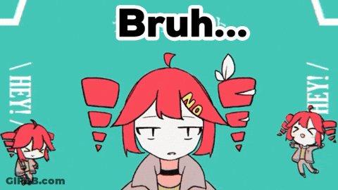 Girl With Bruh Text GIF