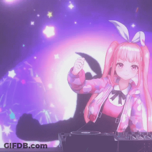 Girl With Bunny Ears In Front Of Mixer GIF
