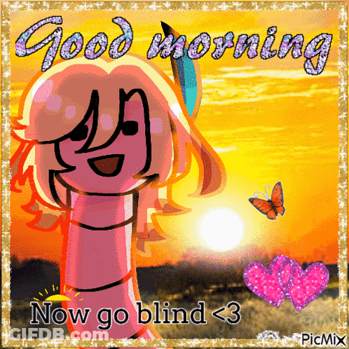 Girl With Butterfly Good Morning Now Go Blind <3 GIF