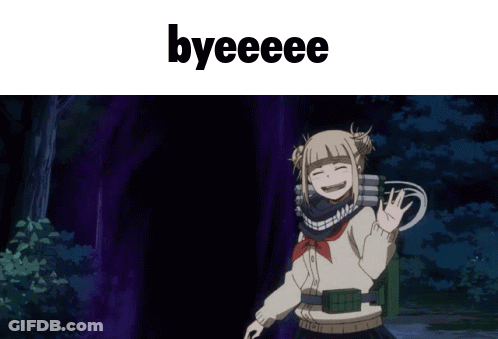 Girl With Byeeee Written Above GIF