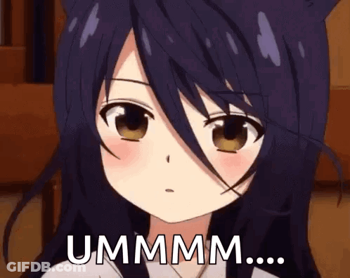 Girl With Cat Ear And Ummm Face GIF