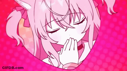 Girl With Cat Ear Covering Mouth GIF