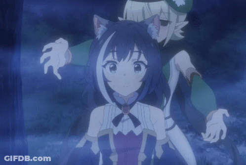 Girl With Cat Ear Held By Man GIF