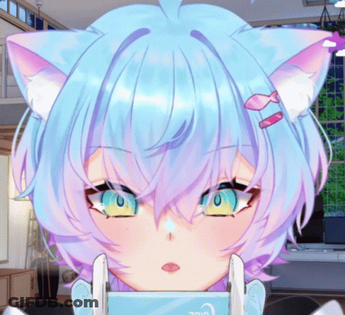 Girl With Cat Ear Holding Intel Box GIF
