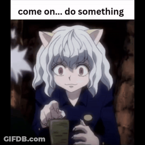 Girl With Cat Ear Saying Come On Do Something GIF