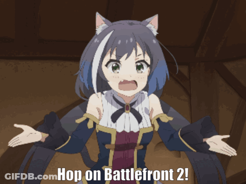 Girl With Cat Ear Saying Hop On Battlefront 2 GIF