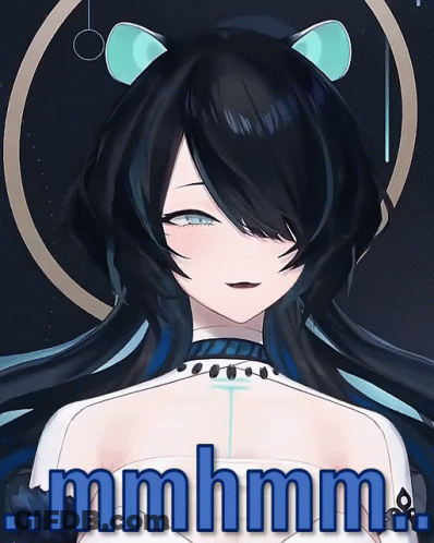 Girl With Cat Ear Saying Mmmm GIF