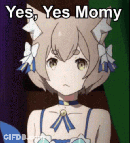 Girl With Cat Ear Saying Yes Yes Momy GIF