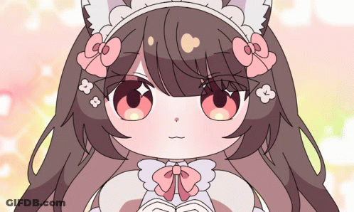 Girl With Cat Ears And Flowers GIF
