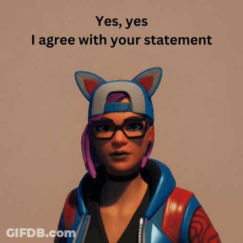 Girl With Cat Ears And Glasses Saying Yes GIF