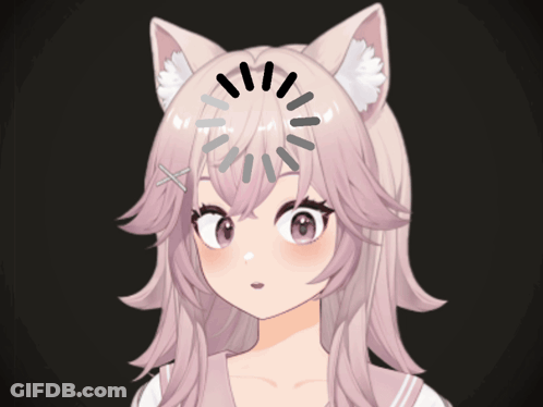 Girl With Cat Ears And Loading Wheel GIF