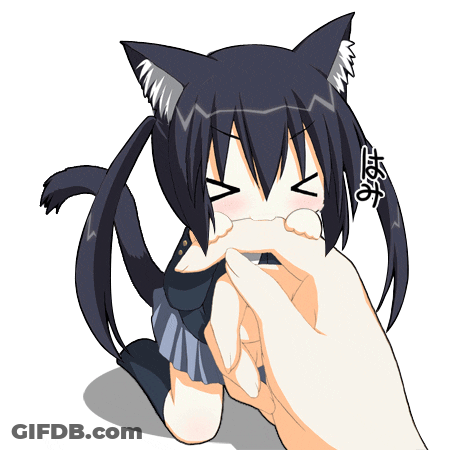 Girl With Cat Ears Being Petted GIF