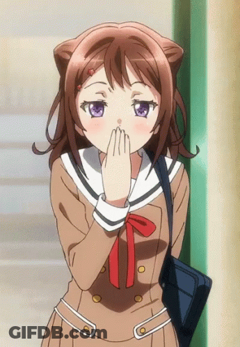 Girl With Cat Ears Covering Mouth GIF