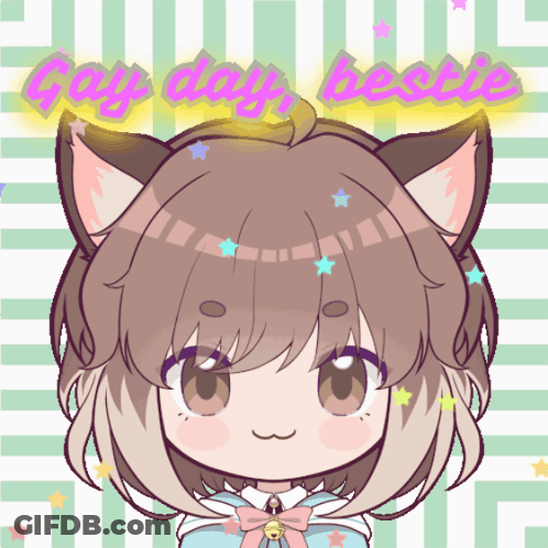 Girl With Cat Ears Gay Day Besties GIF