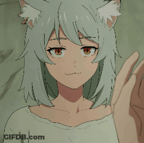 Girl With Cat Ears Holding Lighter GIF