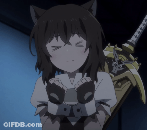 Girl With Cat Ears Holding Sword GIF