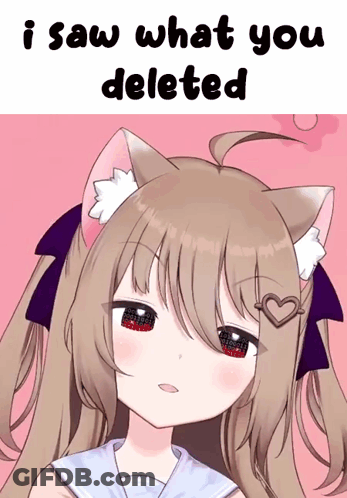 Girl With Cat Ears I Saw What You Deleted GIF