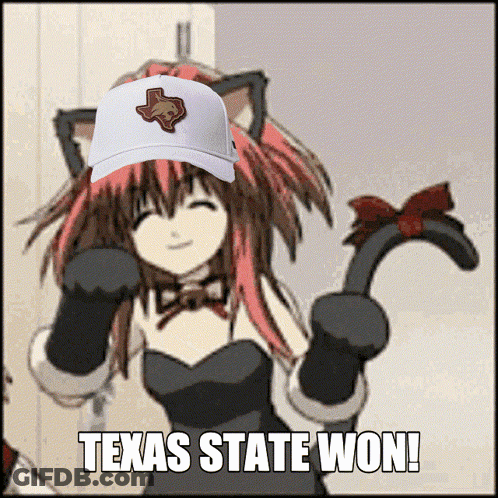 Girl With Cat Ears In Texas State Won Hat GIF