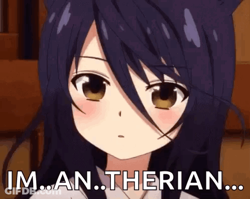 Girl With Cat Ears Saying Im A Therian GIF