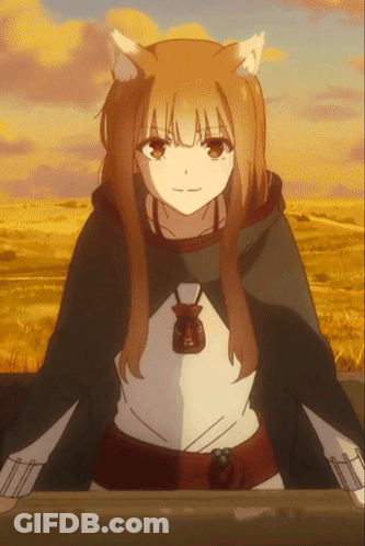 Girl With Cat Ears Standing In Field GIF