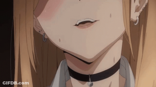 Girl With Choker And Earrings Close Up GIF