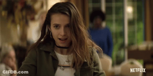 Girl With Choker And Netflix Logo GIF