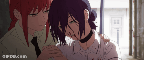 Girl With Choker Comforting Girl With Blood On Face GIF
