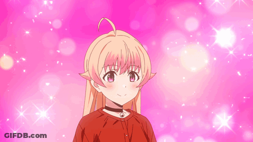 Girl With Choker On Pink Background GIF