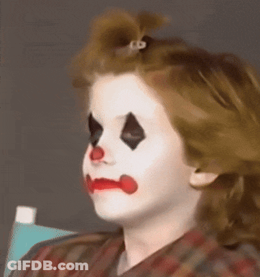 Girl With Clown Face Paint And Red Nose GIF
