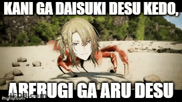 Girl With Crab Kani Ga Daisuki Desu Kedo Arerugi GIF