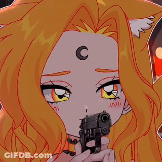 Girl With Crescent Moon On Her Face GIF
