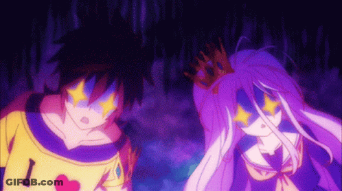 Girl With Crown And Boy In Dark Room GIF