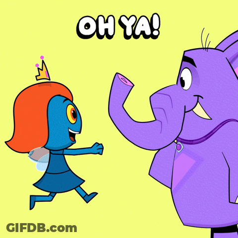 Girl With Crown And Elephant Saying Oh Ya GIF