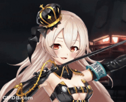 Girl With Crown And Sword GIF