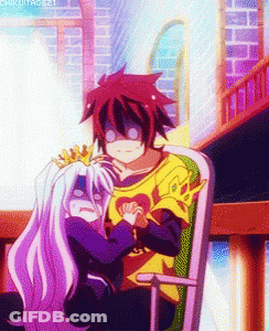 Girl With Crown Hugging Boy GIF