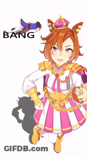 Girl With Crown Saying Bang Bang GIF
