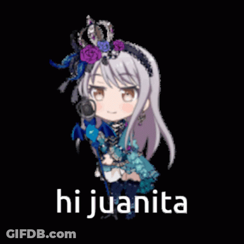 Girl With Crown Singing Into Microphone Saying Hi Juanita GIF
