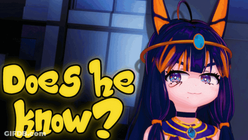 Girl With Crown Standing Before Does He Know Sign GIF