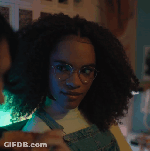 Girl With Curly Hair And Glasses Says I Think That's A Little Bit Dramatic GIF