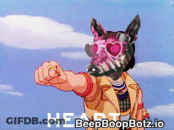 Girl With Dog Mask And Heart Beep Boopbotz.io GIF