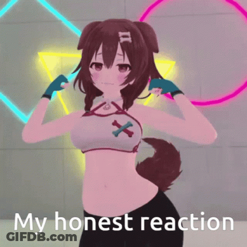 Girl With Dog Tail Saying Honest Reaction GIF