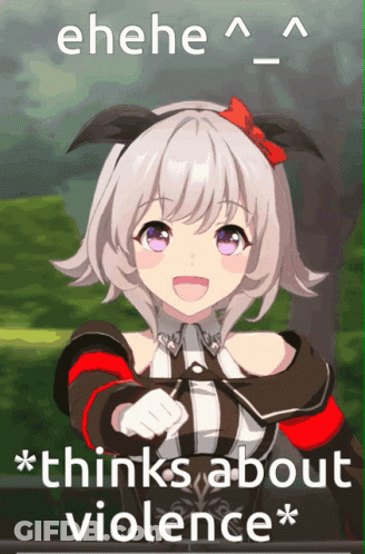 Girl With Ehehe Thinks About Violence GIF