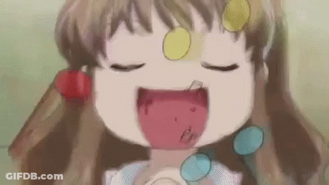 Girl With Eyes Closed And Balloons On Head GIF