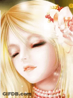 Girl With Eyes Closed And Flower In Hair GIF