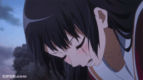 Girl With Eyes Closed And Mouth Open GIF