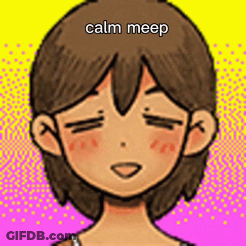Girl With Eyes Closed Saying Calm Meep GIF