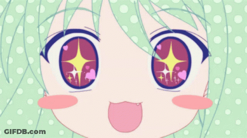 Girl With Eyes Full Of Hearts And Stars GIF