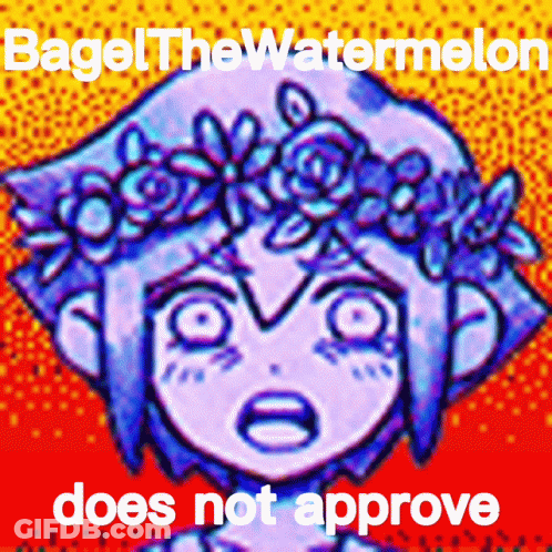 Girl With Flower Crown Bagel The Watermelon Does Not Approve GIF